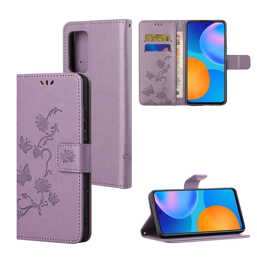 Lærveske Sommerfugler Xiaomi Redmi Note 11 Lilla