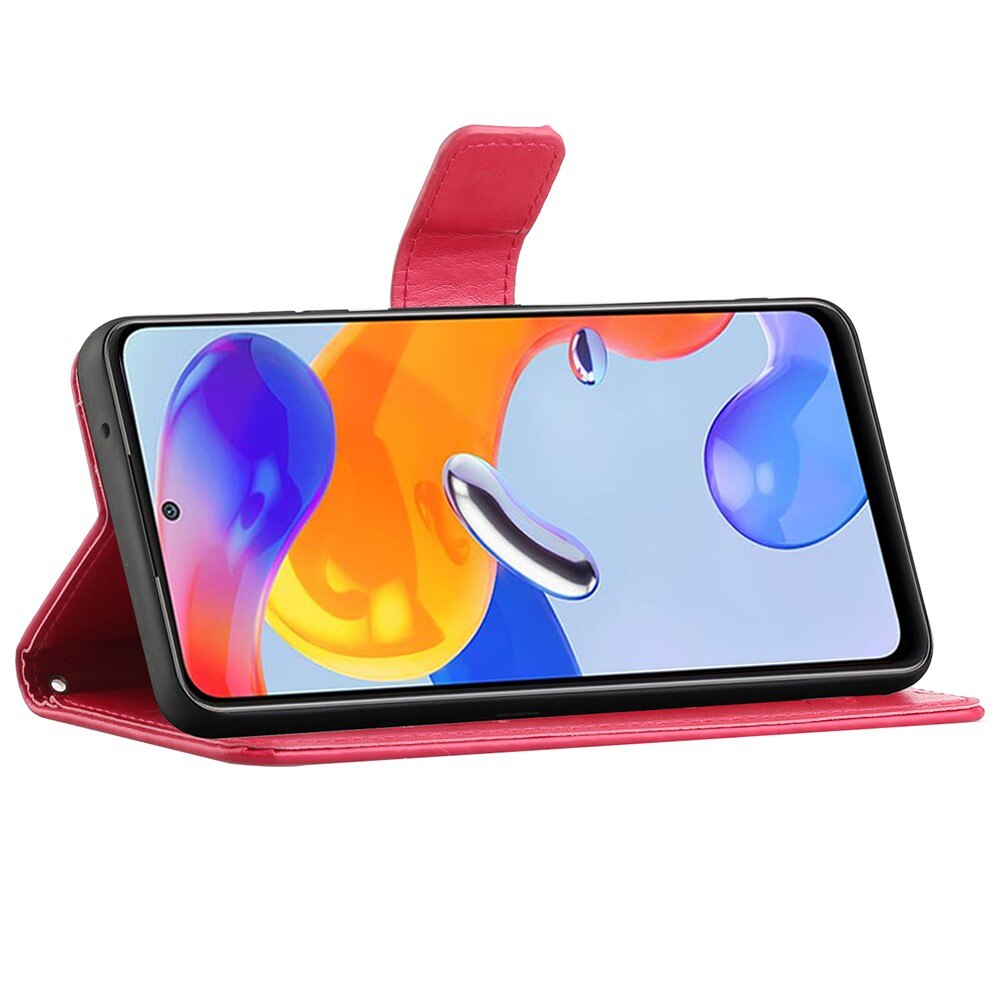Lærveske Sommerfugler Xiaomi Redmi Note 11 Pro Rød