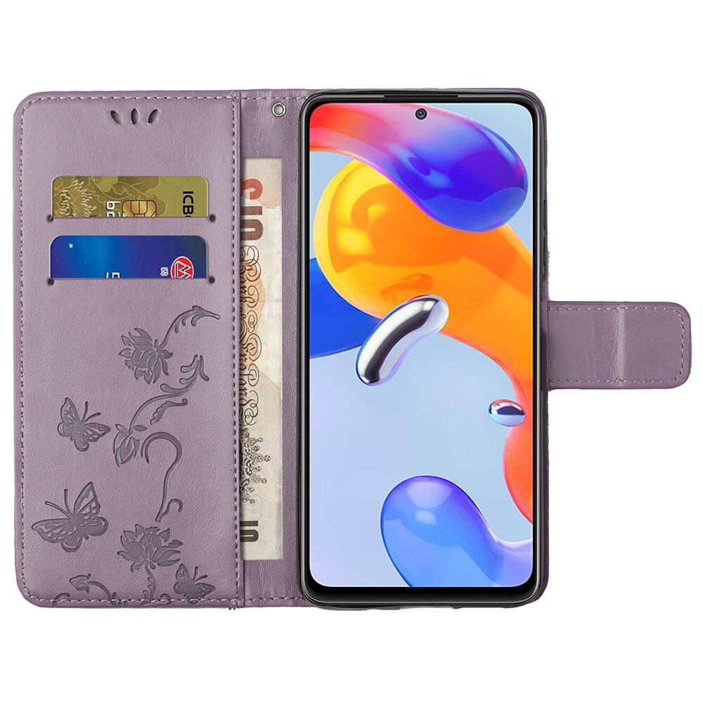 Lærveske Sommerfugler Xiaomi Redmi Note 11 Pro Lilla