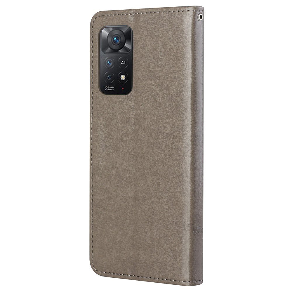 Lærveske Sommerfugler Xiaomi Redmi Note 11 Pro Grå