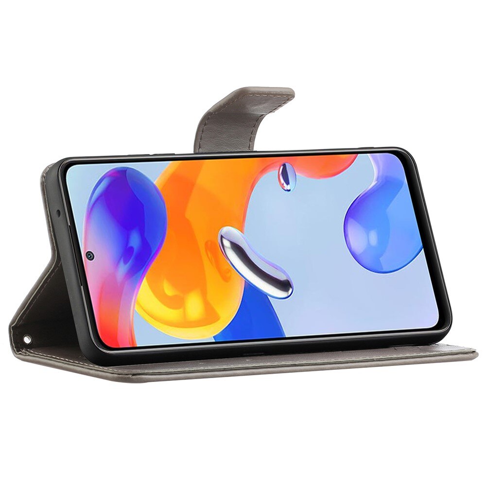 Lærveske Sommerfugler Xiaomi Redmi Note 11 Pro Grå