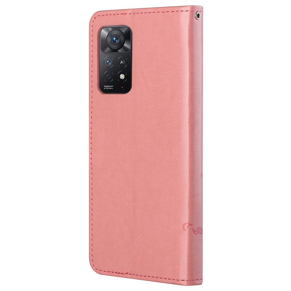Lærveske Sommerfugler Xiaomi Redmi Note 11 Pro Rosa