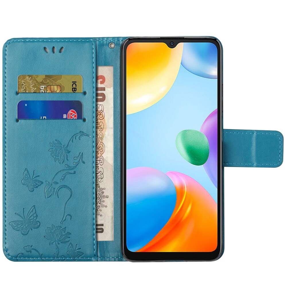 Lærveske Sommerfugler Xiaomi Redmi 10C Blå