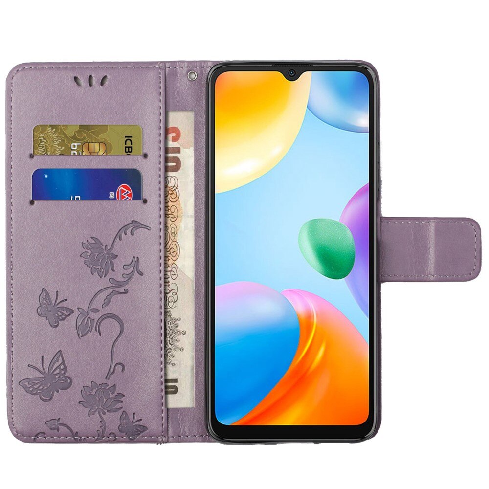 Lærveske Sommerfugler Xiaomi Redmi 10C Lilla
