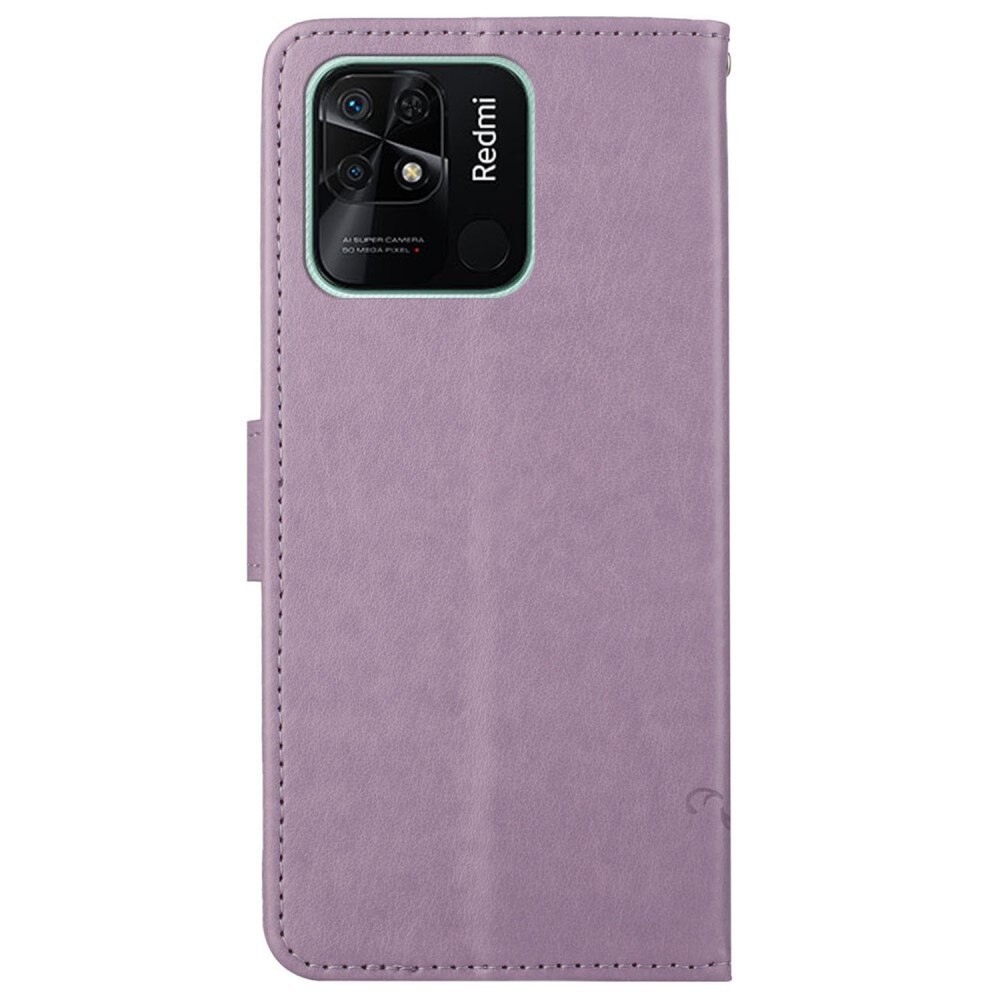 Lærveske Sommerfugler Xiaomi Redmi 10C Lilla