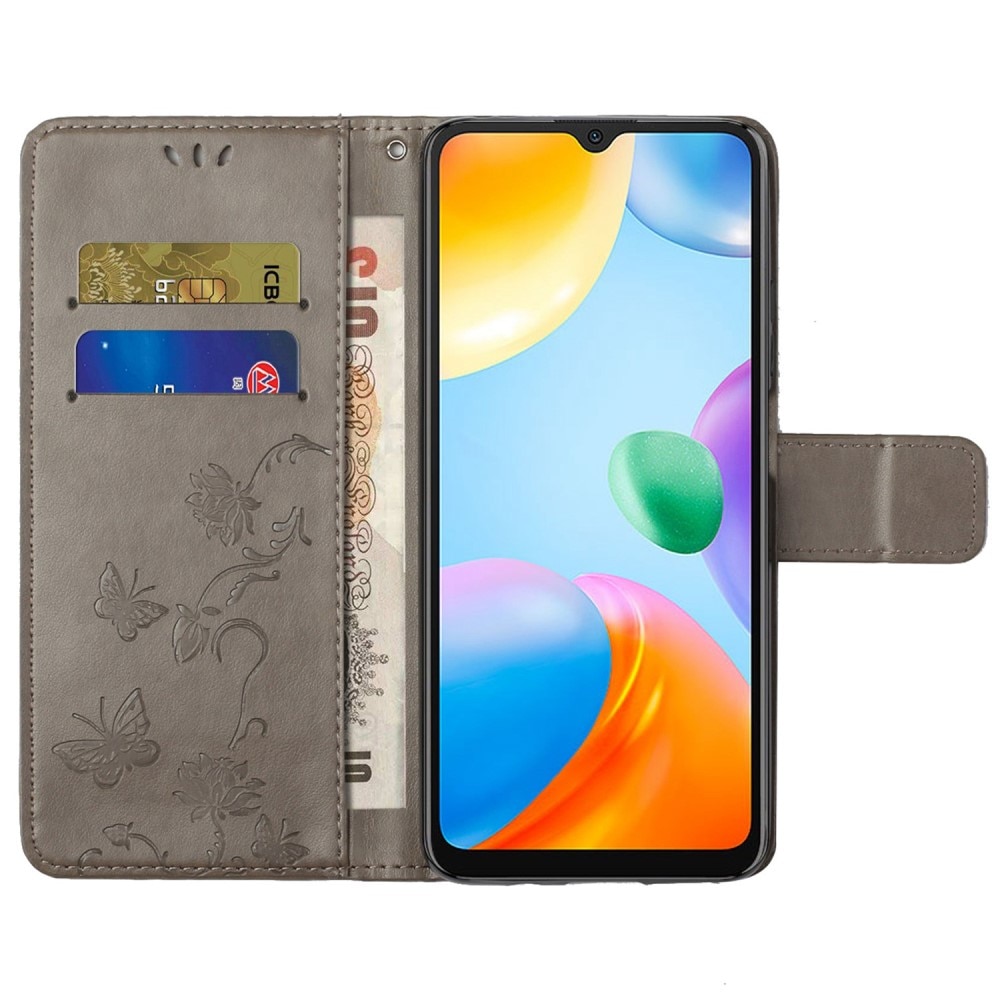 Lærveske Sommerfugler Xiaomi Redmi 10C Grå