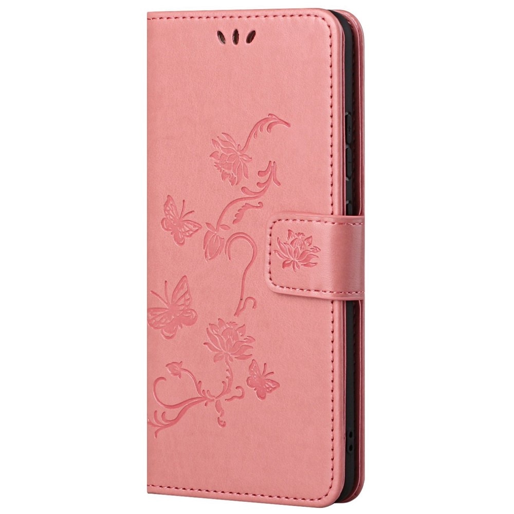 Lærveske Sommerfugler Xiaomi Redmi 10C rosa