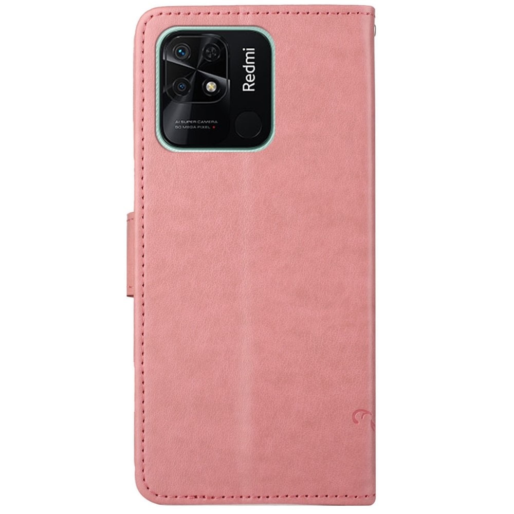 Lærveske Sommerfugler Xiaomi Redmi 10C rosa