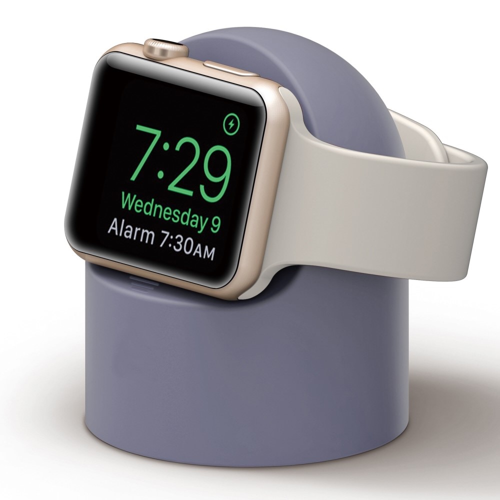 Ladestativ Apple Watch lyseblå