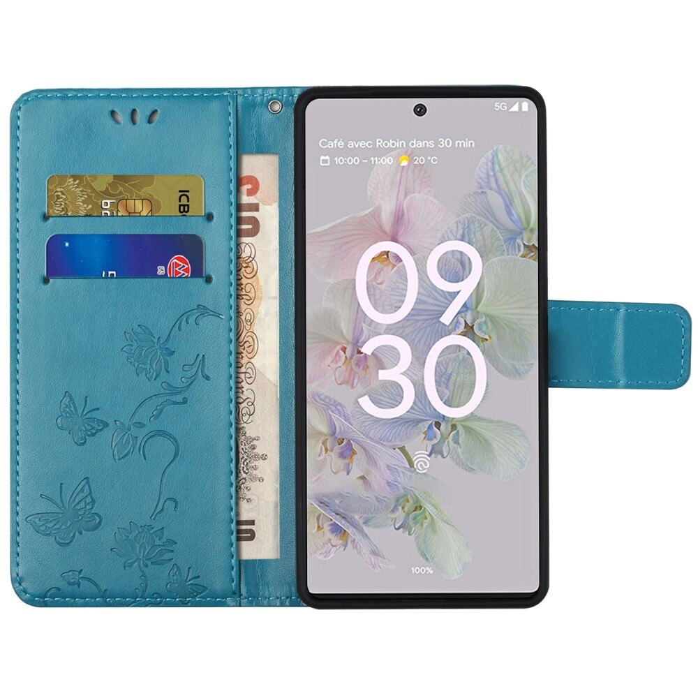 Lærveske Sommerfugler Google Pixel 6a Blå