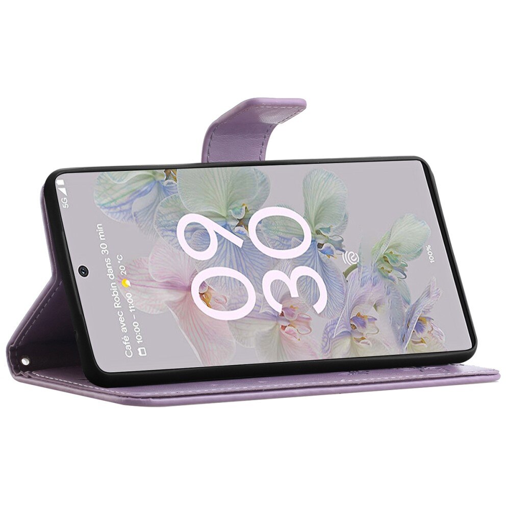 Lærveske Sommerfugler Google Pixel 6a Lilla