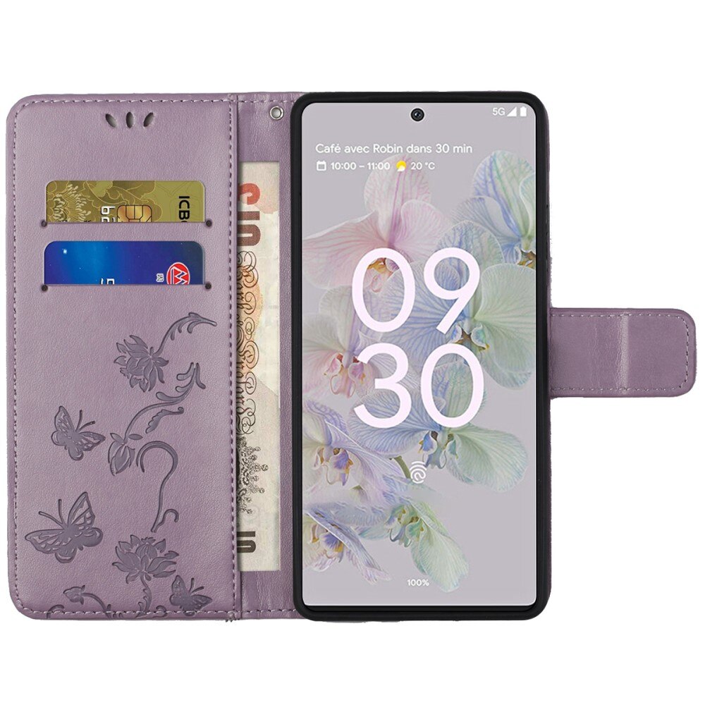 Lærveske Sommerfugler Google Pixel 6a Lilla
