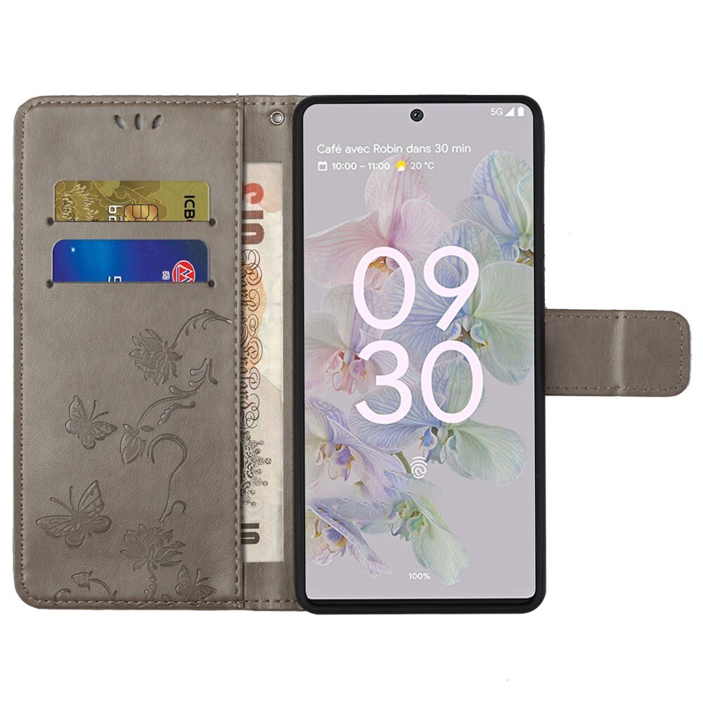 Lærveske Sommerfugler Google Pixel 6a Grå