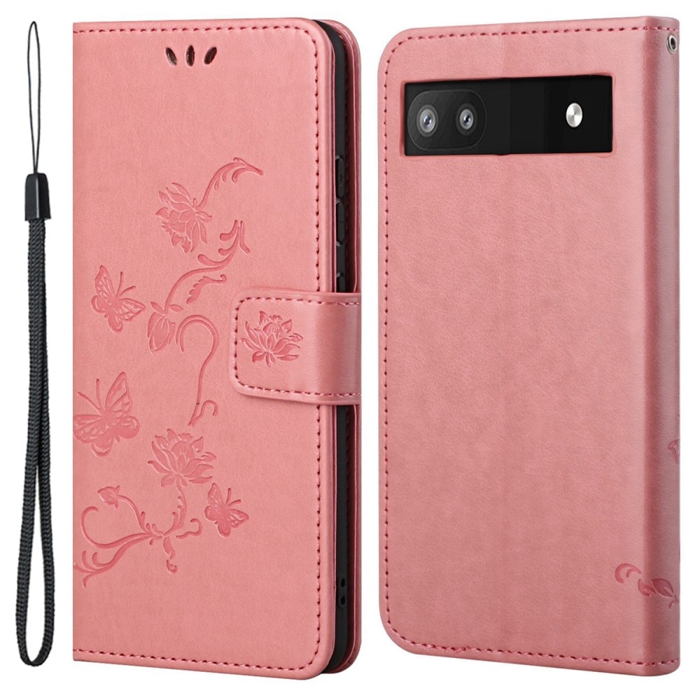 Lærveske Sommerfugler Google Pixel 6a Rosa