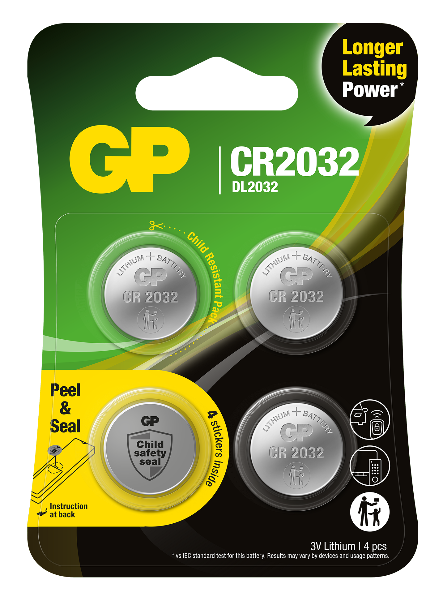 Batteri Lithium Knappcelle CR2032 (4-pakk)