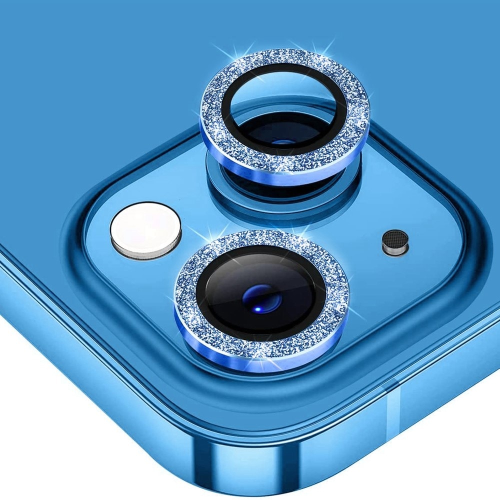 Glitter Linsebeskyttelse Aluminium iPhone 13 blå