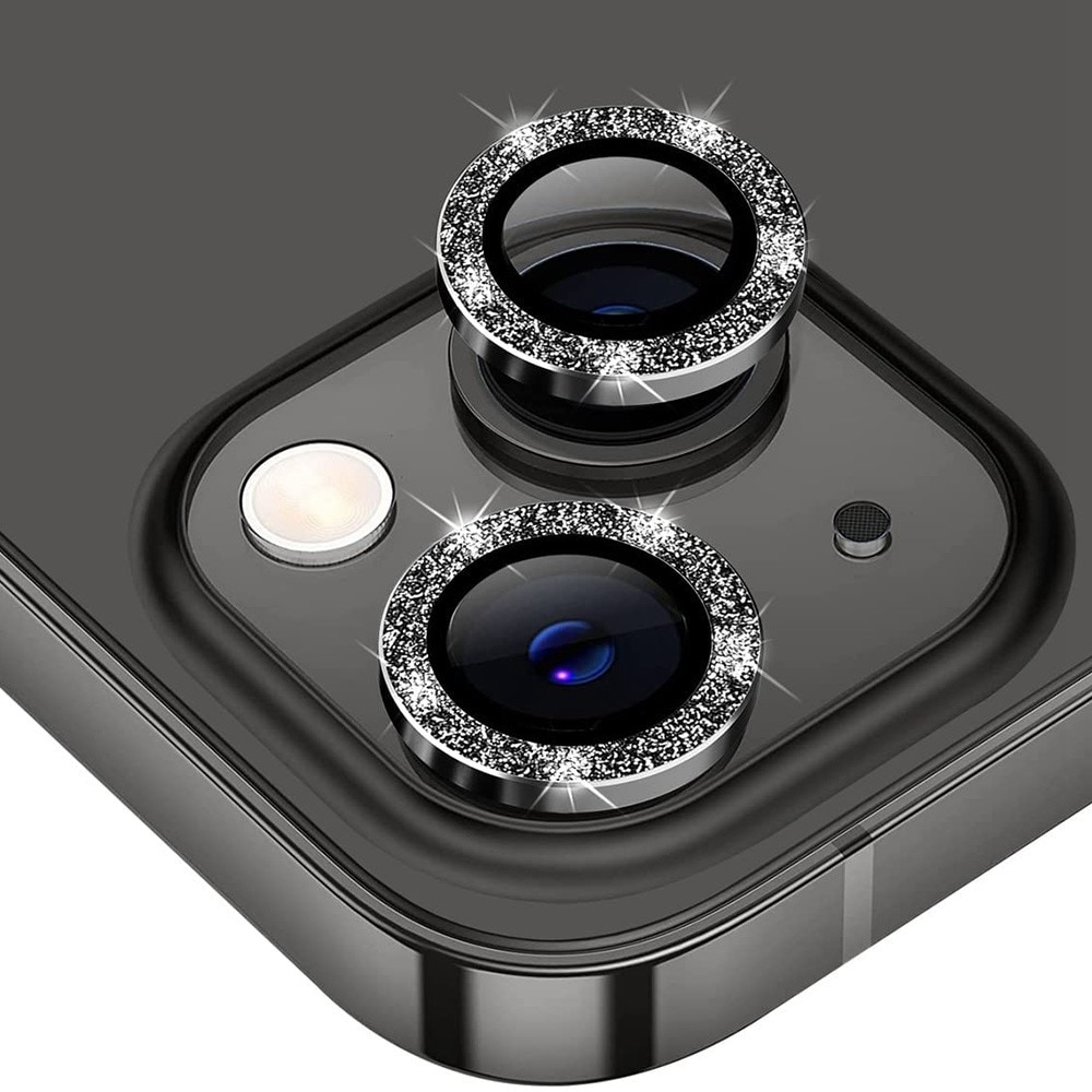 Glitter Linsebeskyttelse Aluminium iPhone 13/13 Mini svart