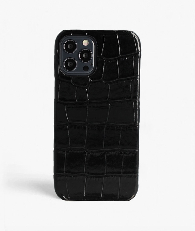 Deksel iPhone 12/iPhone 12 Pro Croco Svart