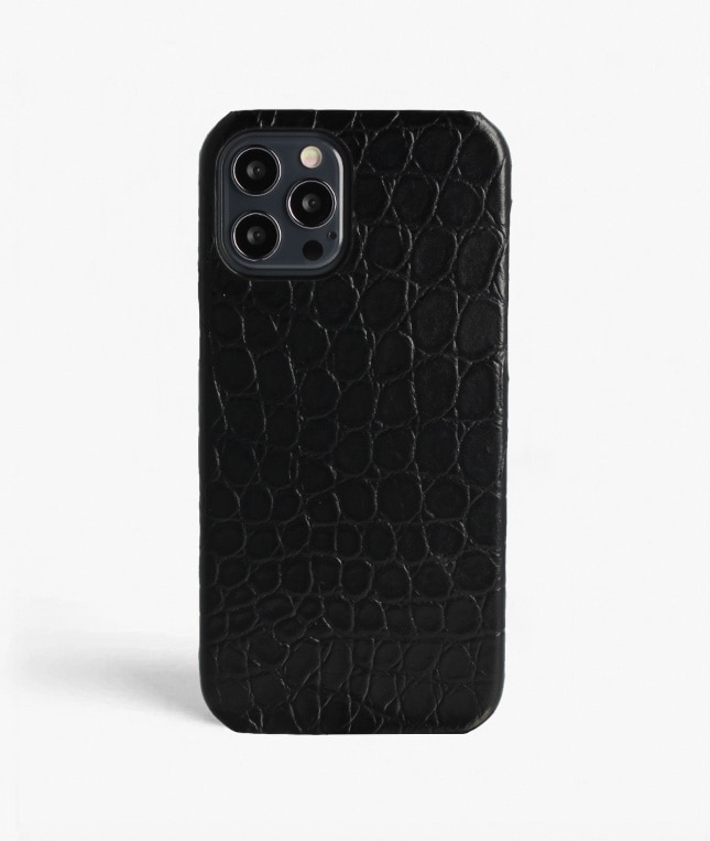 Deksel iPhone 12/iPhone 12 Pro Small Croco Svart