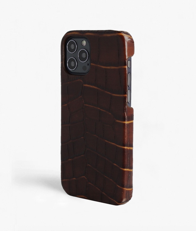 Deksel iPhone 12/iPhone 12 Pro Croco Brun