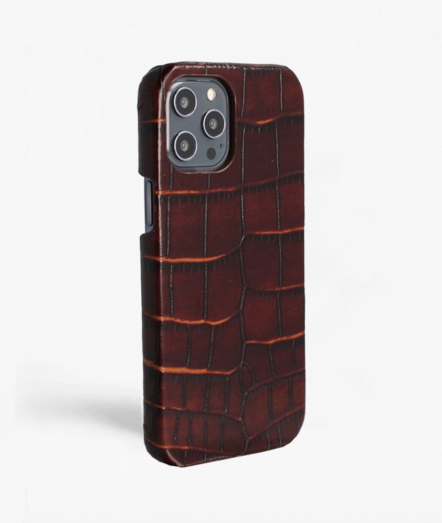 Deksel iPhone 12 Pro Max Croco Brun