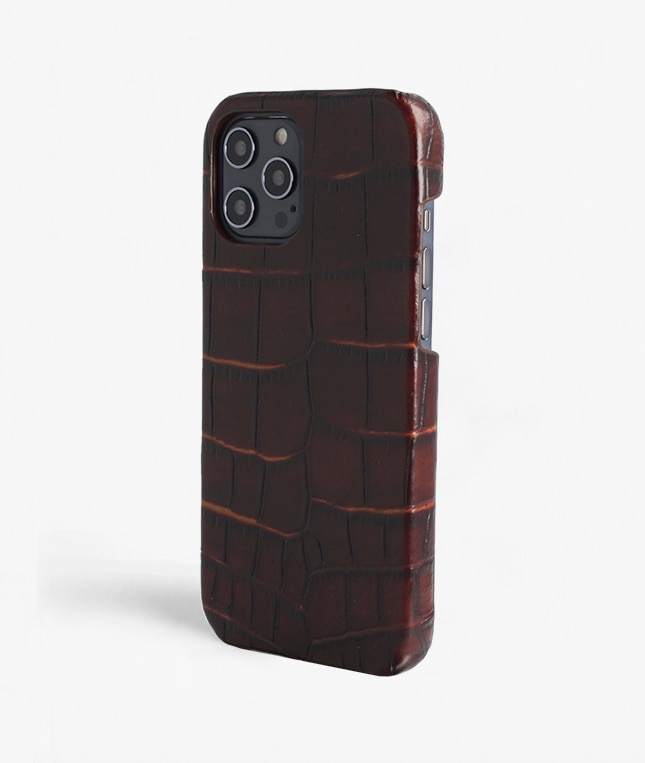 Deksel iPhone 12 Pro Max Croco Brun