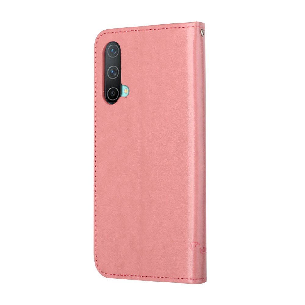 Lærveske Sommerfugler  OnePlus Nord CE 5G Rosa