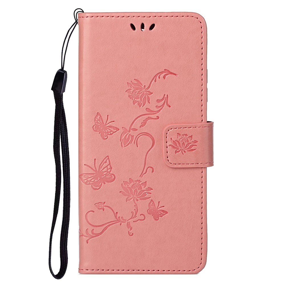Lærveske Sommerfugler  OnePlus Nord 2 5G Rosa