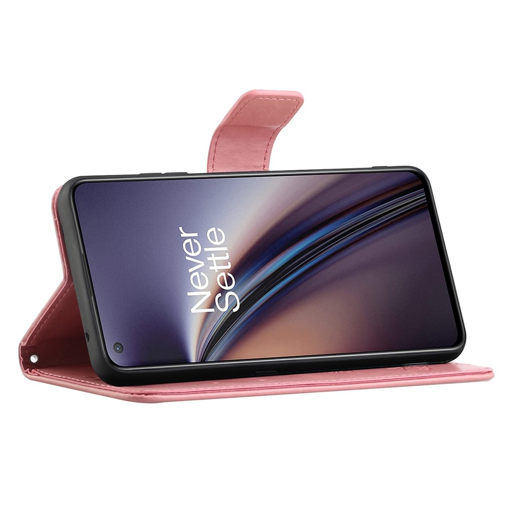 Lærveske Sommerfugler OnePlus Nord 2 5G rosa