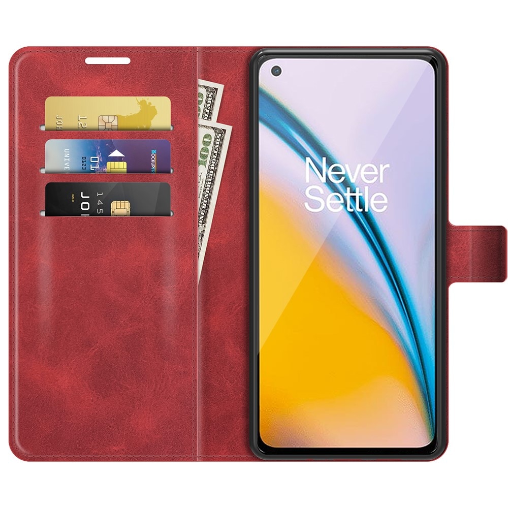 Leather Wallet OnePlus Nord 2 5G Red