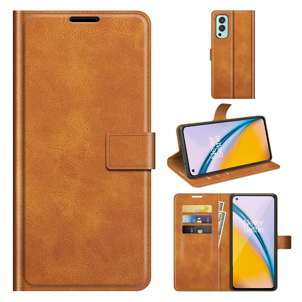 Leather Wallet OnePlus Nord 2 5G Cognac
