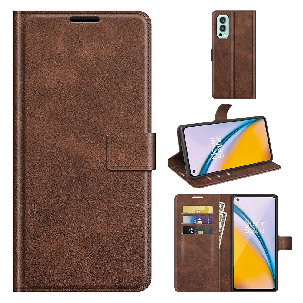 Leather Wallet OnePlus Nord 2 5G Brown
