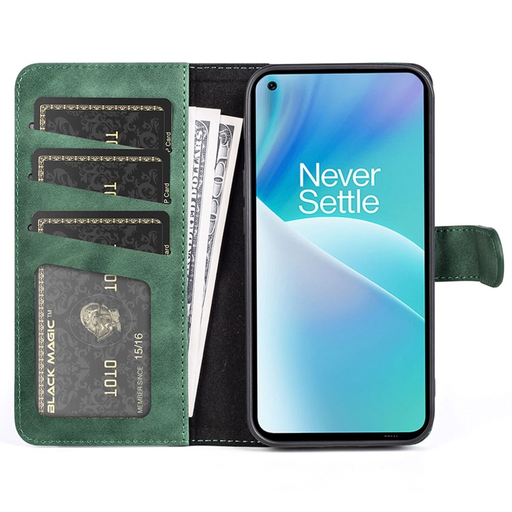 Color Splicing Lommebokdeksel OnePlus Nord 2T 5G grønn