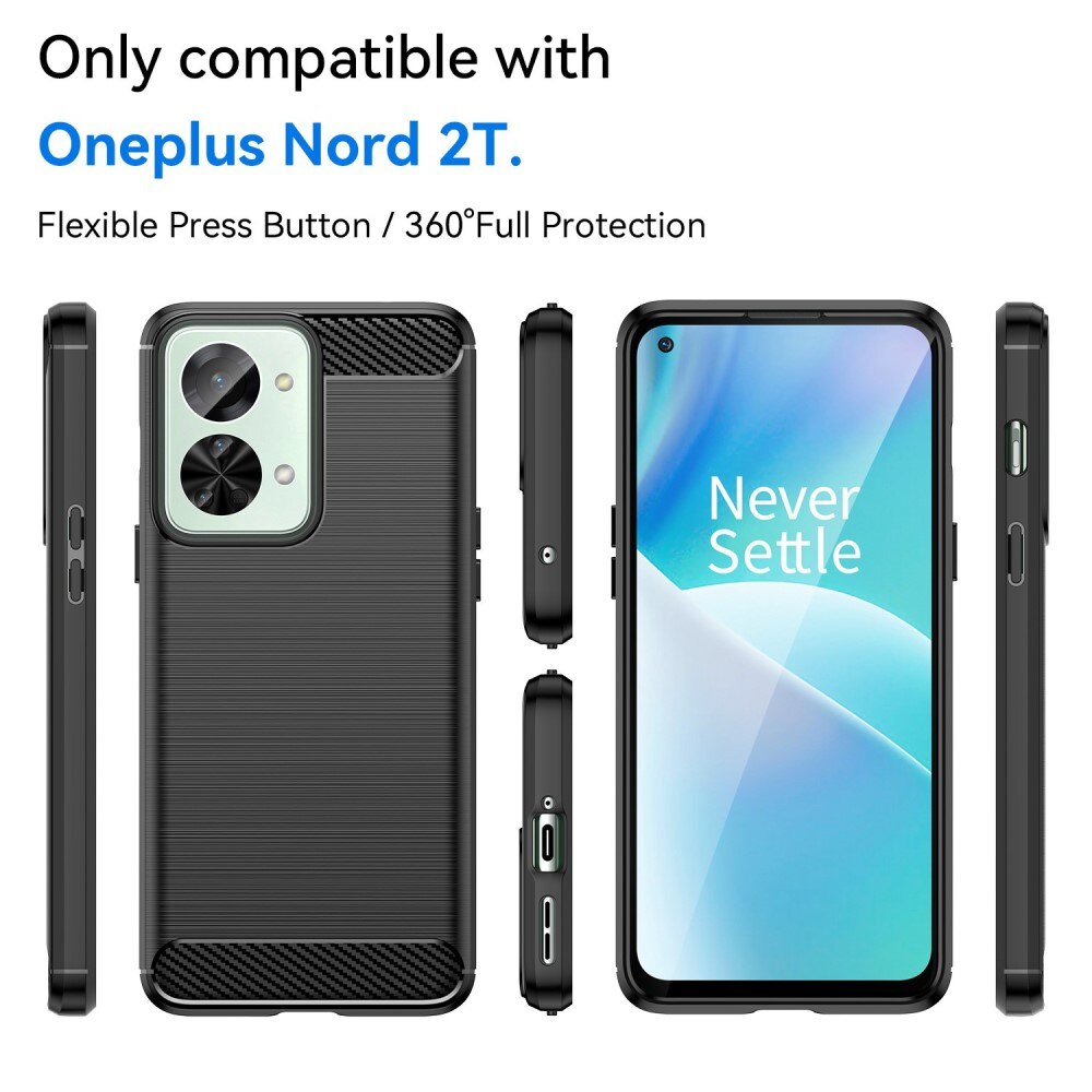  Oneplus Nord 2T 5G Deksel TPU Brushed Svart
