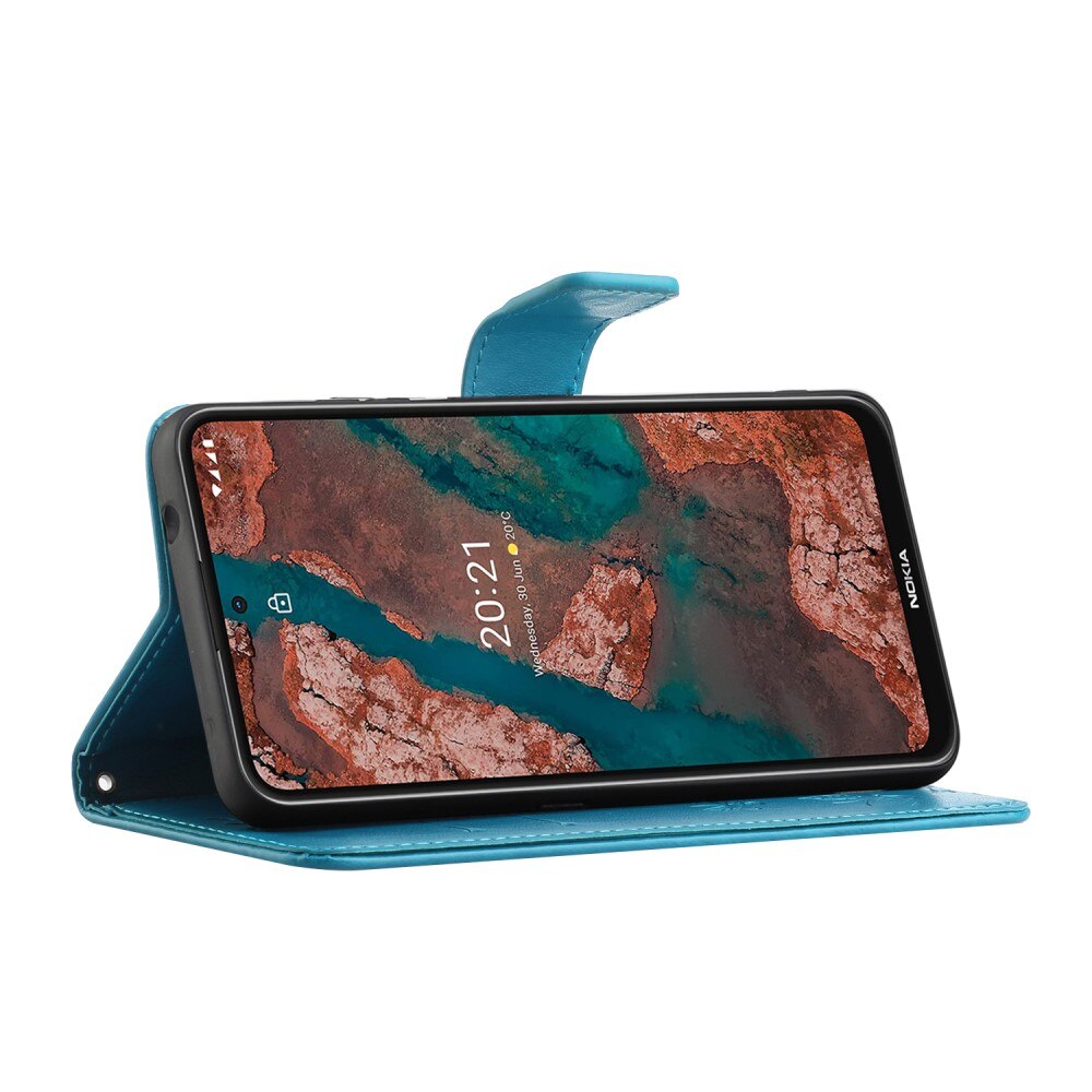 Lærveske Sommerfugler Nokia X20/X10 Blå