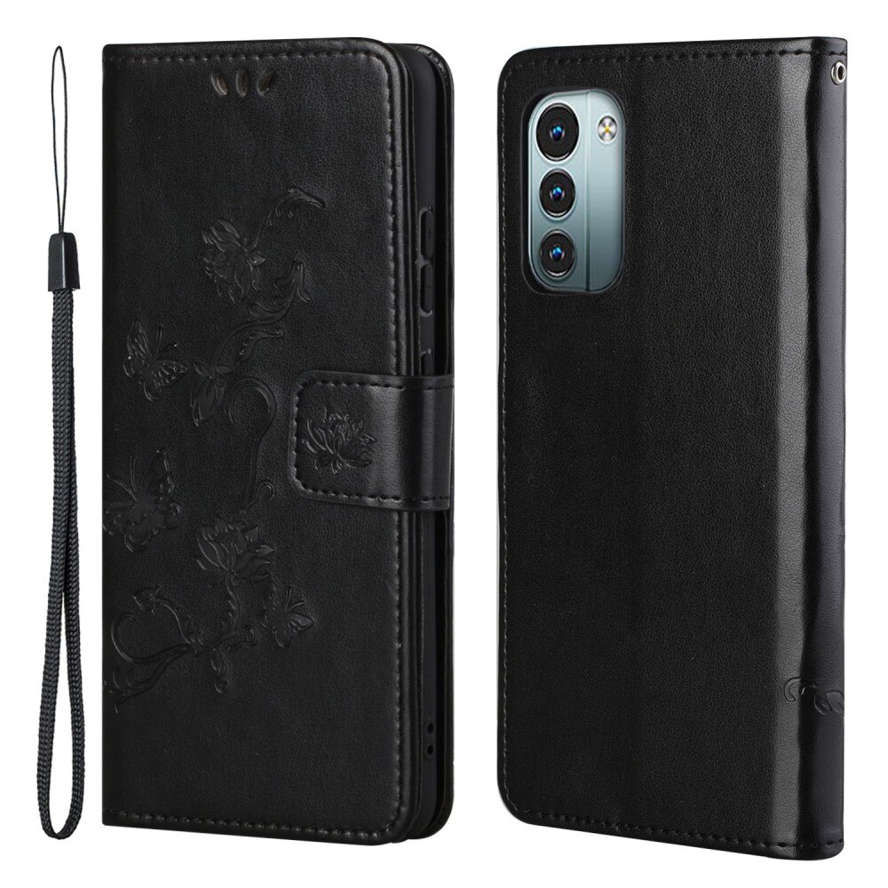 Lærveske Sommerfugler  Nokia G11/Nokia G21 Svart
