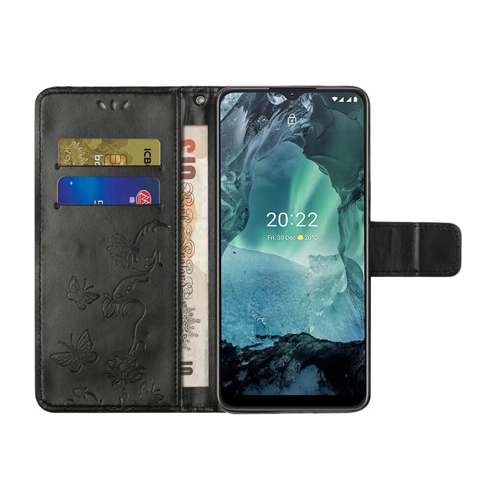 Lærveske Sommerfugler  Nokia G11/Nokia G21 Svart