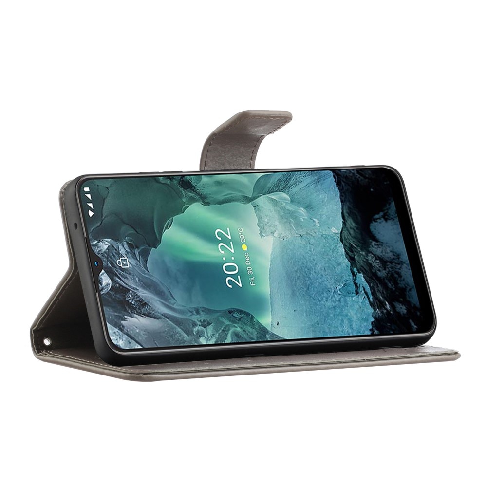 Lærveske Sommerfugler  Nokia G11/Nokia G21 Grå