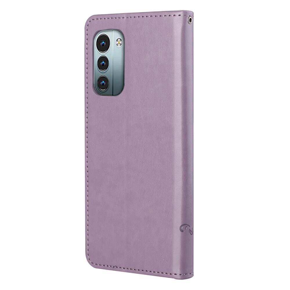 Lærveske Sommerfugler  Nokia G11/Nokia G21 Lilla