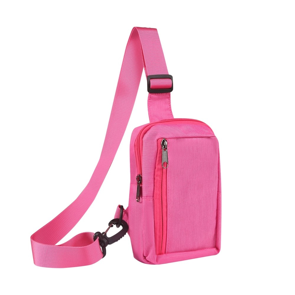 Liten  Crossbody-veske i nylon rosa