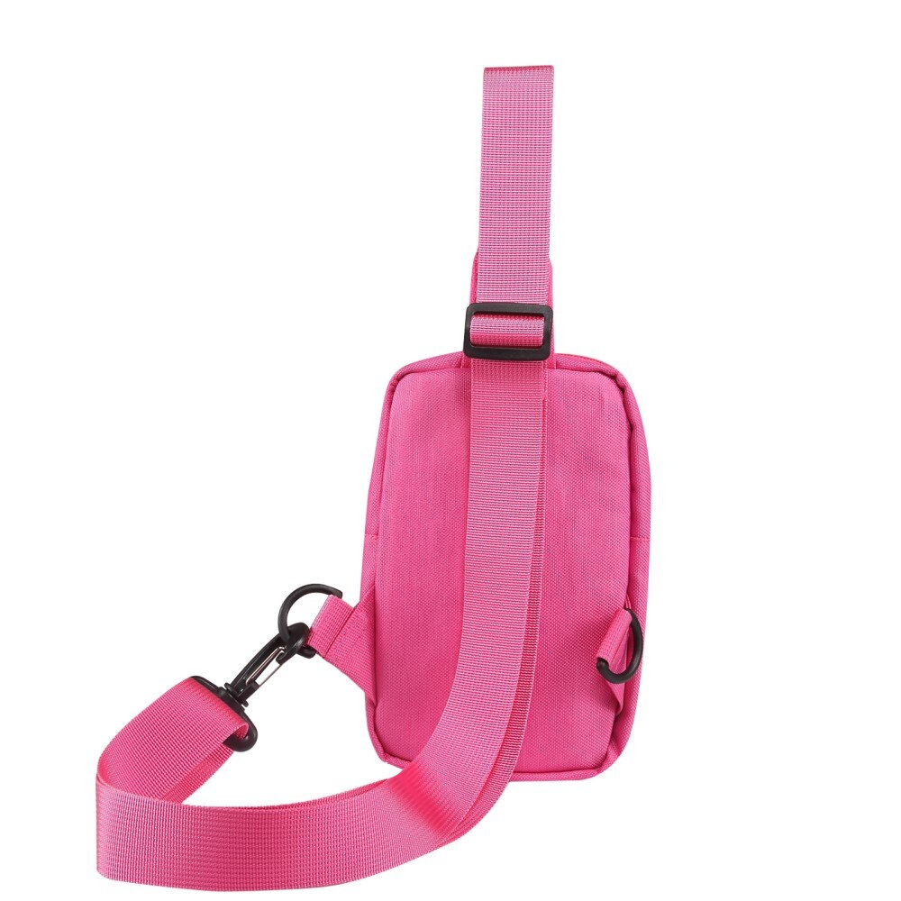 Liten  Crossbody-veske i nylon rosa