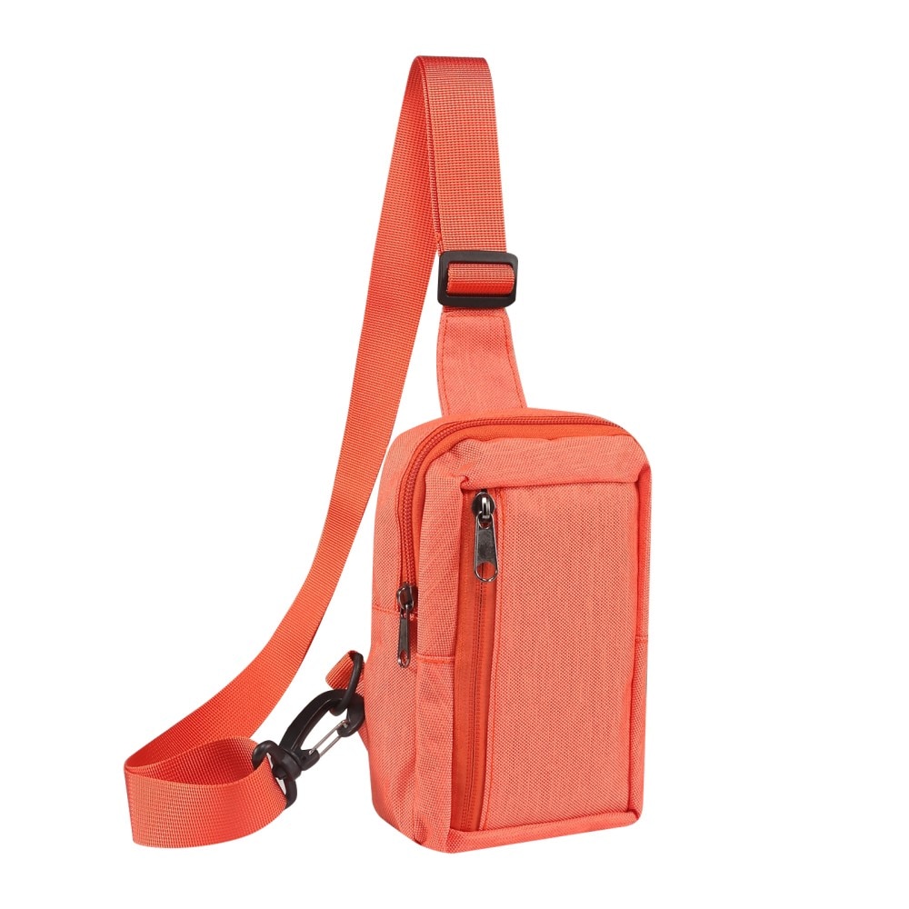 Liten  Crossbody-veske i nylon oransje