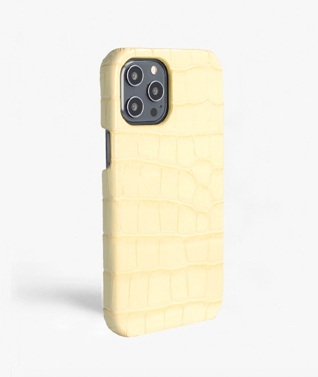 Deksel iPhone 12 Pro Max Croco Gul