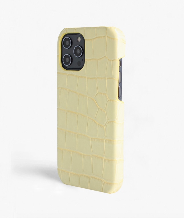 Deksel iPhone 12 Pro Max Croco Gul