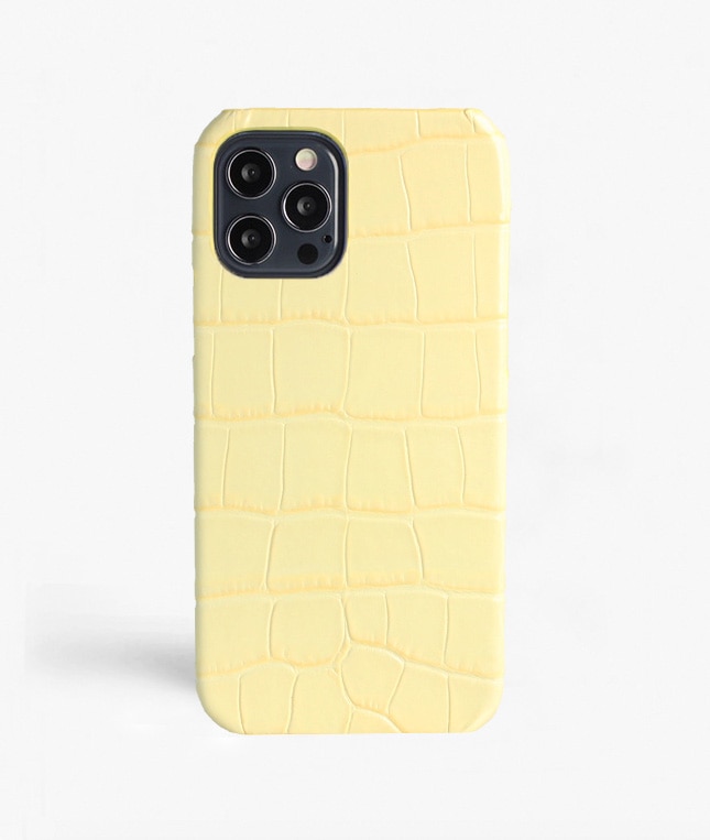 Deksel iPhone 12/iPhone 12 Pro Croco Gul