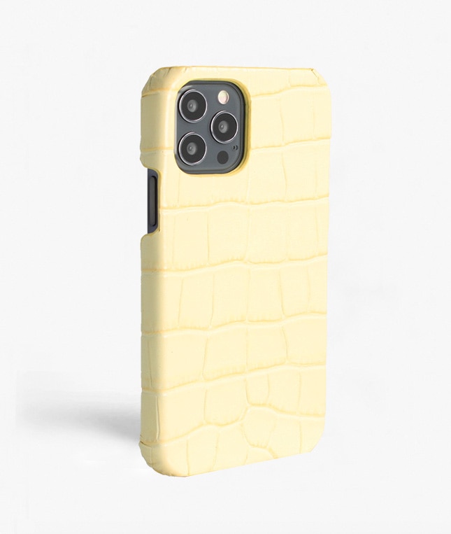 Deksel iPhone 12/iPhone 12 Pro Croco Gul