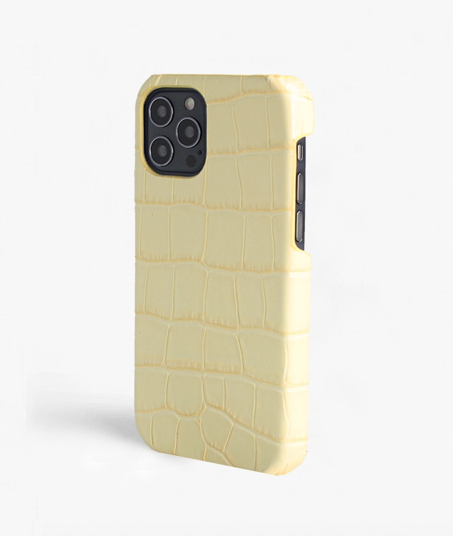 Deksel iPhone 12/iPhone 12 Pro Croco Gul
