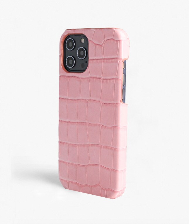 Deksel iPhone 12 Pro Max Croco Rosa