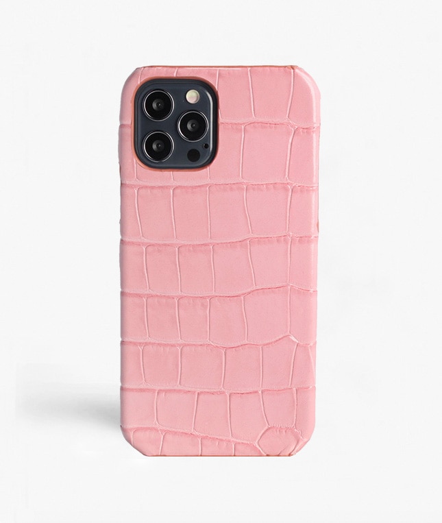 Deksel iPhone 12/iPhone 12 Pro Croco Rosa