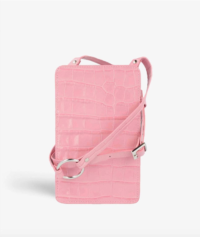 Smart Crossbody Veske Croco Rosa